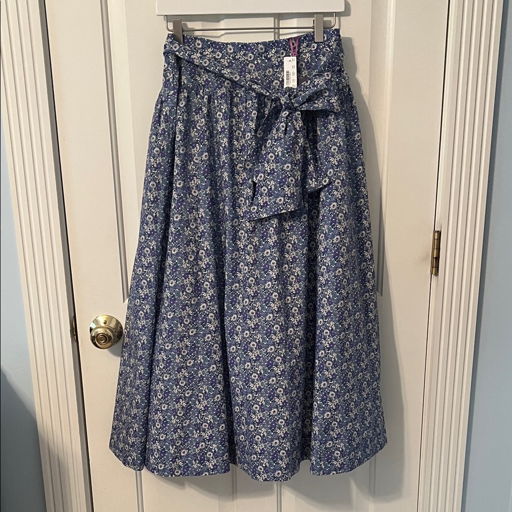 J. Crew Blue Floral A-Line Skirt